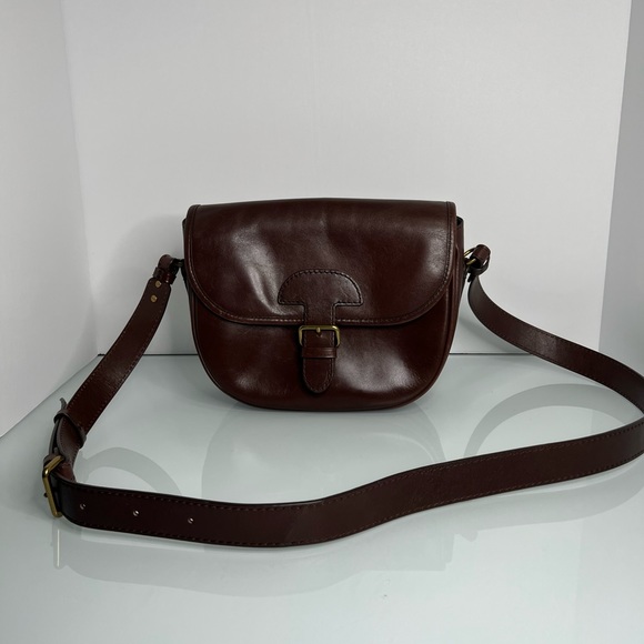 J. Crew Bags J Crew Medium Brown Leather Saddle Bag Crossbody